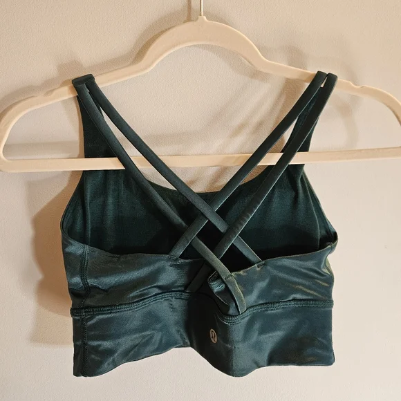 Lululemon Energy Longline Bra Foil Storm Teal Size 6 - Picture 2 of 7
